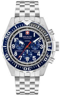 Swiss Military Hanowa Touchdown 06-5304.04.003 heren chronograaf met blauwe wijzerplaat, 44mm RVS kast en edelstalen band. Zwitsers quartz-uurwerk.