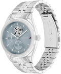 Tommy Hilfiger TH1782714 Monica dameshorloge 38mm met zilverkleurige roestvrijstalen band en opengewerkt uurwerk. Stijlvol en duurzaam horloge voor elke gelegenheid.
