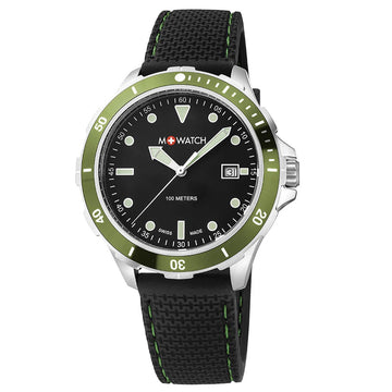 M Watch by Mondaine Green Bezel Herenhorloge 42mm