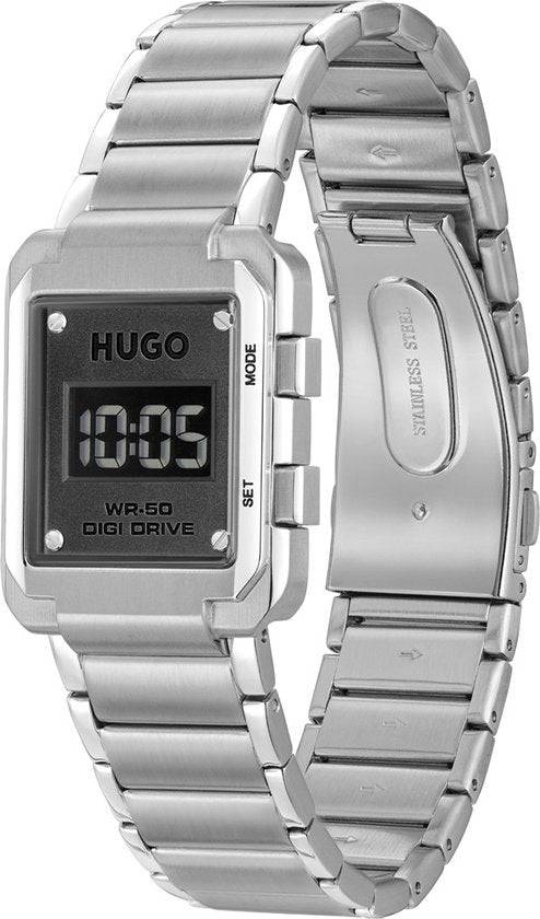 Hugo Boss Orange Thrive HU1530356 herenhorloge met digitaal display en roestvrijstalen band, stijlvol accessoire voor moderne mannen.