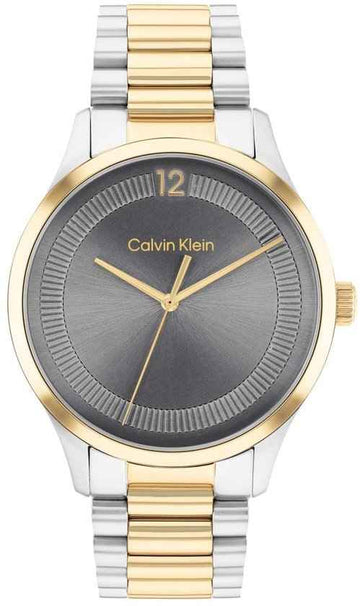 Calvin Klein Iconic CK25200226 Horloge 40mm dameshorloge met bicolor roestvrijstalen band, goudkleurige accenten en grijze wijzerplaat. Elegant quartz horloge uit de categorie Apparel & Accessories > Jewelry > Watches.