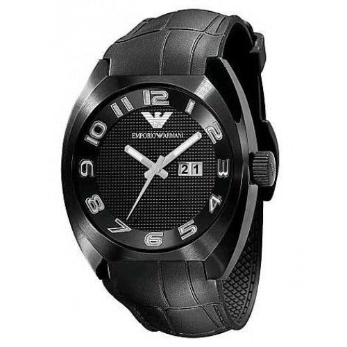 Armani Herenhorloge AR5844 Zwart RVS/Siliconen - 46-52mm