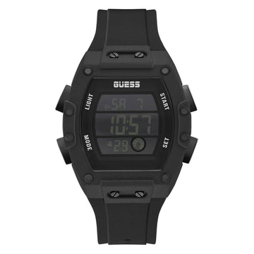 Guess Herenhorloge Zwart Silicone Grijs Resin, 41-45mm
