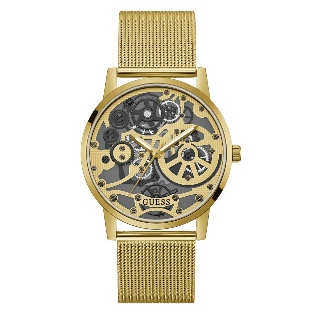 Guess Herenhorloge Goudkleurig RVS - Tijdloze Elegantie 41-45mm