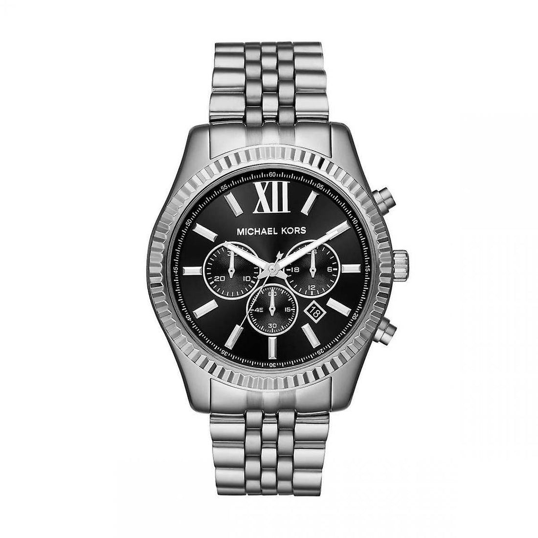 Michael Kors MK8602 Herenhorloge - Stijlvol Zilverkleurig RVS met Zwarte Wijzerplaat 41-45mm