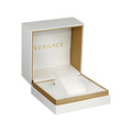 Luxe witte Versace horlogedoos met gouden interieur voor het Versace Herenhorloge VEJB004/22 - Swiss Chronograaf, ideaal voor cadeauverpakking.