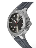 Oris Aquis Date Grijs Herenhorloge 43,5mm met grijze wijzerplaat, roestvrijstalen kast en zwarte rubberen band. Swiss Made duikhorloge voor heren.