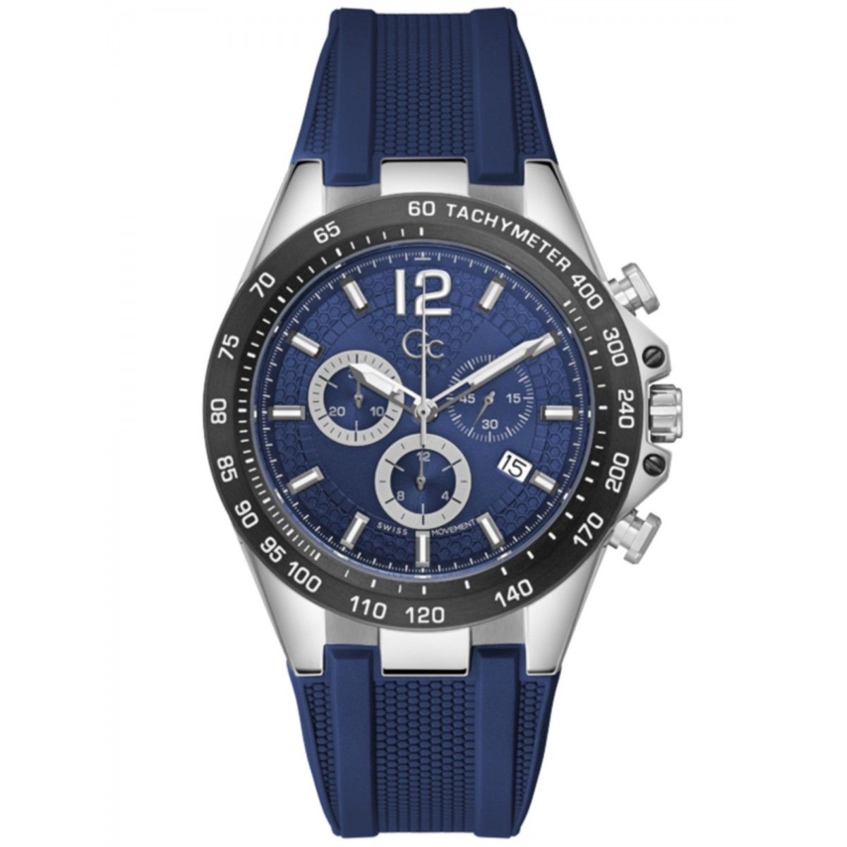 GC Herenhorloge Grijs/Blauw RVS/Silicone 41-45 mm