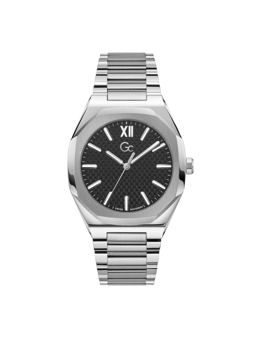 GC Herenhorloge Grijs RVS Zwarte Wijzerplaat, Quartz 41-45mm