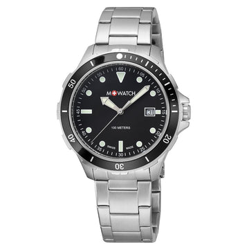M Watch by Mondaine Aqua Steel Black Herenhorloge 42mm