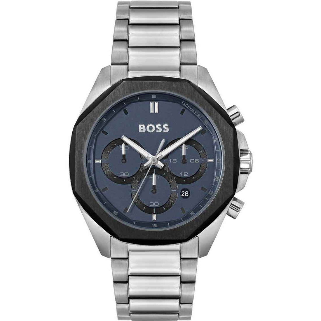 Hugo Boss HB1514015 Cloud Chronograaf Herenhorloge 44mm met blauwe wijzerplaat, roestvrijstalen band en Seiko VD53 quartz uurwerk. Luxe herenhorloge in de categorie horloges.