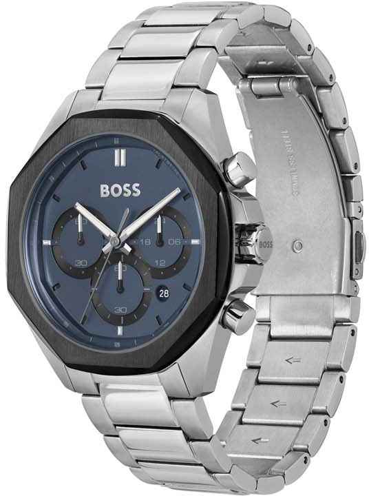 Hugo Boss HB1514015 Cloud Chronograaf Herenhorloge 44mm met blauwe wijzerplaat, roestvrijstalen band en Seiko VD53 quartz uurwerk. Luxe herenhorloge in de categorie horloges.