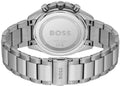Achteraanzicht van de Hugo Boss HB1514015 Cloud Chronograaf Herenhorloge 44mm met roestvrijstalen band en gegraveerde BOSS-logo op de sluiting. Luxe herenhorloge in de categorie horloges met 5 ATM waterbestendigheid.