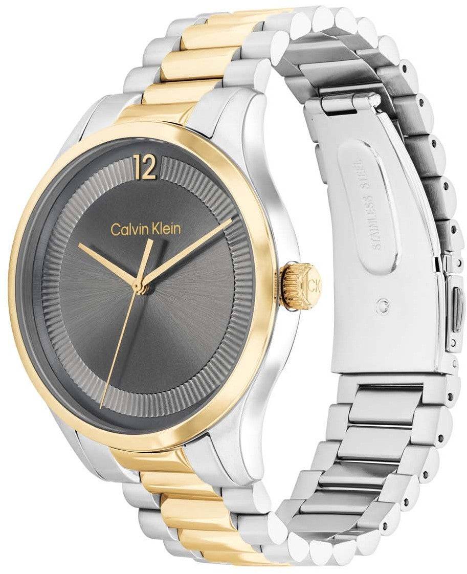 Calvin Klein Iconic CK25200226 Horloge 40mm dameshorloge met bicolor roestvrijstalen band, grijze wijzerplaat en goudkleurige accenten.