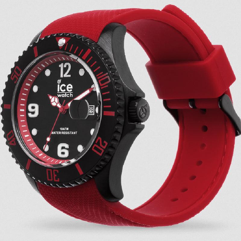 Ice Watch ICE Steel Black Red Herenhorloge 44mm - horlogeoutlet.nl