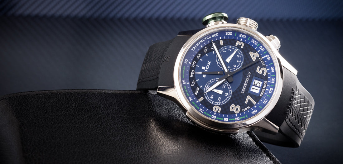 Edox Chronorally 38001-TINV-BUV3 Swiss Made Herenhorloge 48mm