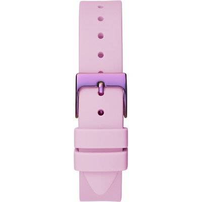 Roze siliconen horlogebandje met paarse gesp van de Guess Mini Wonderlust Horloge 34mm - GW0678L3. Perfecte vervanging voor dameshorloges.