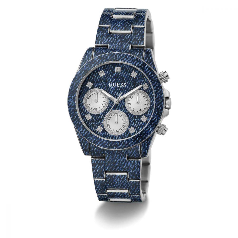 Guess Horloge GW0750L1 - Stijlvol Indigoblauw dameshorloge met 38mm kast en blauw RVS band. Quartz uurwerk en waterdicht tot 5 ATM.