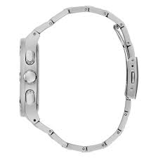 Zijaanzicht van de Guess Watches GW0572G1 Headline Herenhorloge 42mm met roestvrijstalen band en moderne kastvorm, ideaal voor stijlvolle mannen.