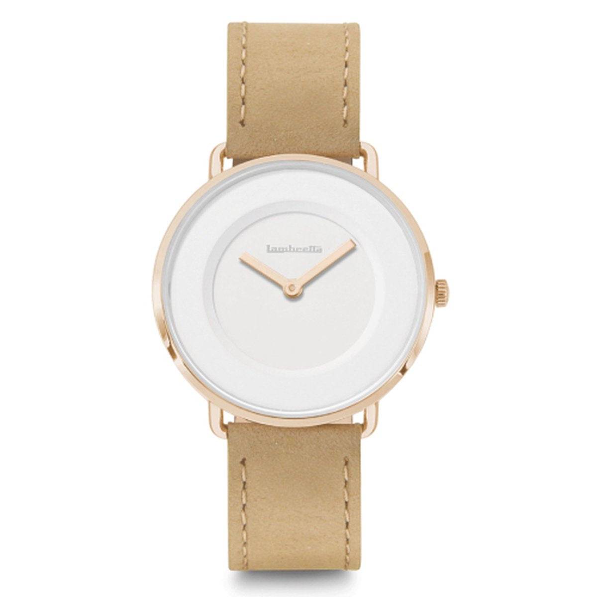 Lambretta Mia 34 Suede Rose Gold White Beige Dameshorloge - 34mm