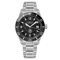 Montblanc 1858 Iced Sea Automatic Date ref: 129371 Herenhorloge 41mm met zwarte wijzerplaat en roestvrijstalen band. Luxe Zwitsers duikhorloge voor heren.