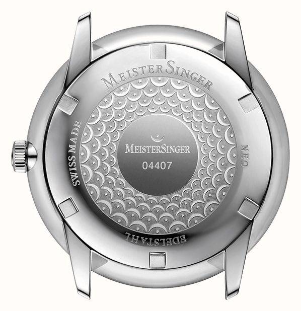 Meistersinger Neo Plus NE402T Automatic Herenhorloge 40mm met zwarte wijzerplaat en leren band. Elegant Zwitsers horloge voor heren.