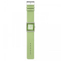 Rolf Cremer dameshorloge Yess 507204 met vierkante 34mm kast en lichtgroene leren band. Elegant ontwerp voor moderne dames.