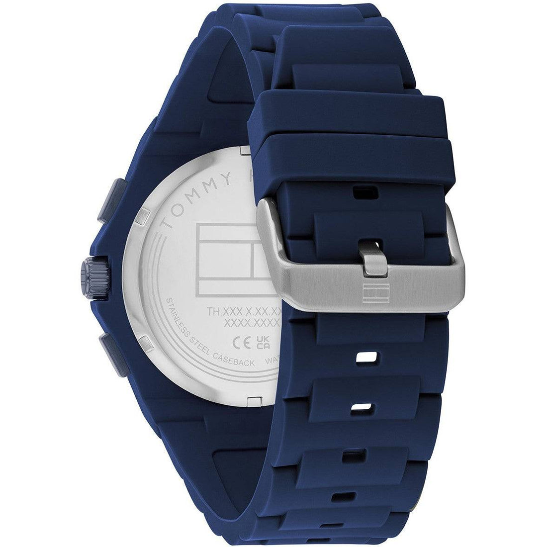 Tommy Hilfiger TH1792122 NEO herenhorloge 44mm met blauwe siliconen band en multifunctionele wijzerplaat, ideaal voor sportief en zakelijk gebruik.