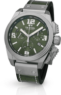 TW Steel TW1116 Canteen Swiss Chronograaf Herenhorloge 46mm met groene wijzerplaat en zilverkleurige kast, ideaal voor stijlvolle heren. Luxe Swiss Made horloge in de categorie herenaccessoires en sieraden.
