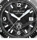 Montblanc 1858 Iced Sea Automatic Date ref: 129371 Herenhorloge 41mm met zwarte ijzige wijzerplaat, datumvenster en luminescerende wijzers. Luxe Zwitsers duikhorloge voor heren.