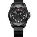 Victorinox Journey 1884 Herenhorloge 241982 met zwarte wijzerplaat, 43mm kast en zwarte rubberen band. Swiss Made horloge waterdicht tot 20 ATM.